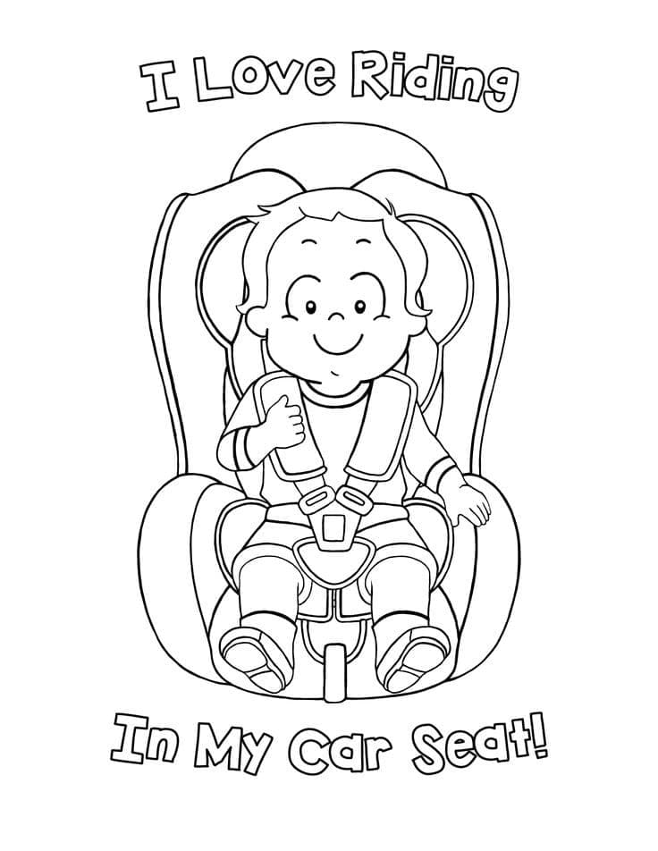 Car Safety - Car Seat Safety coloring page