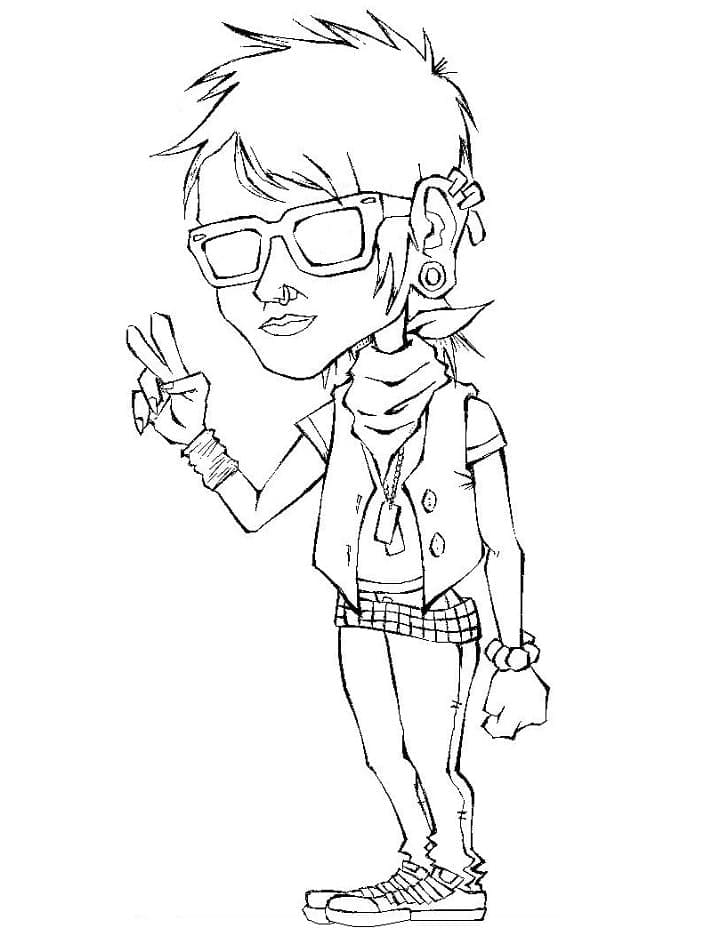 Cool Emo Guy coloring page