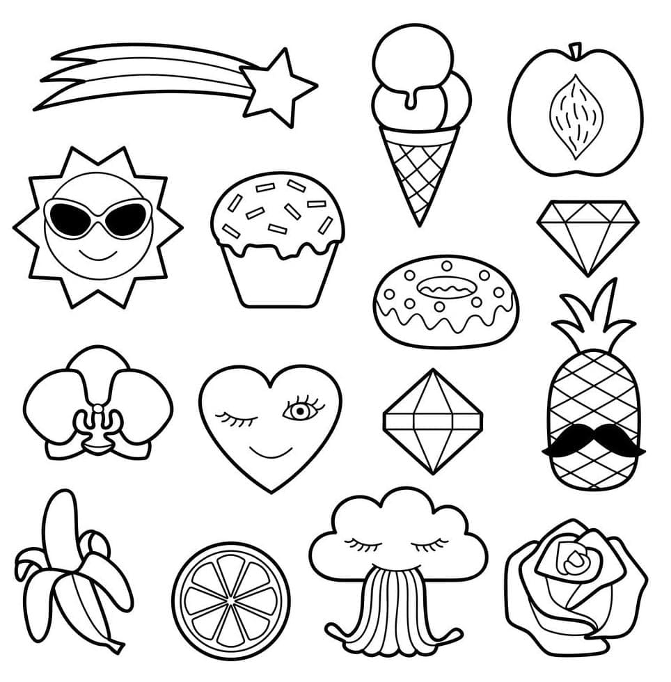 Sticker Coloring Pages