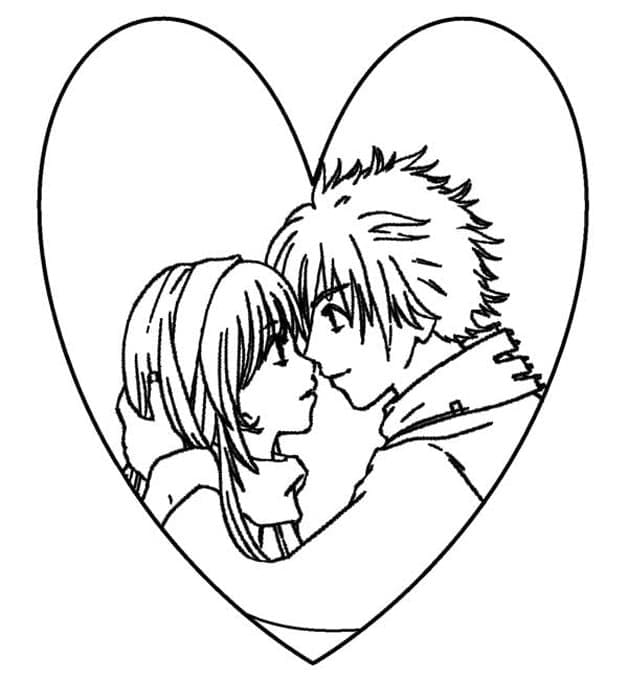 Couple Emo coloring page