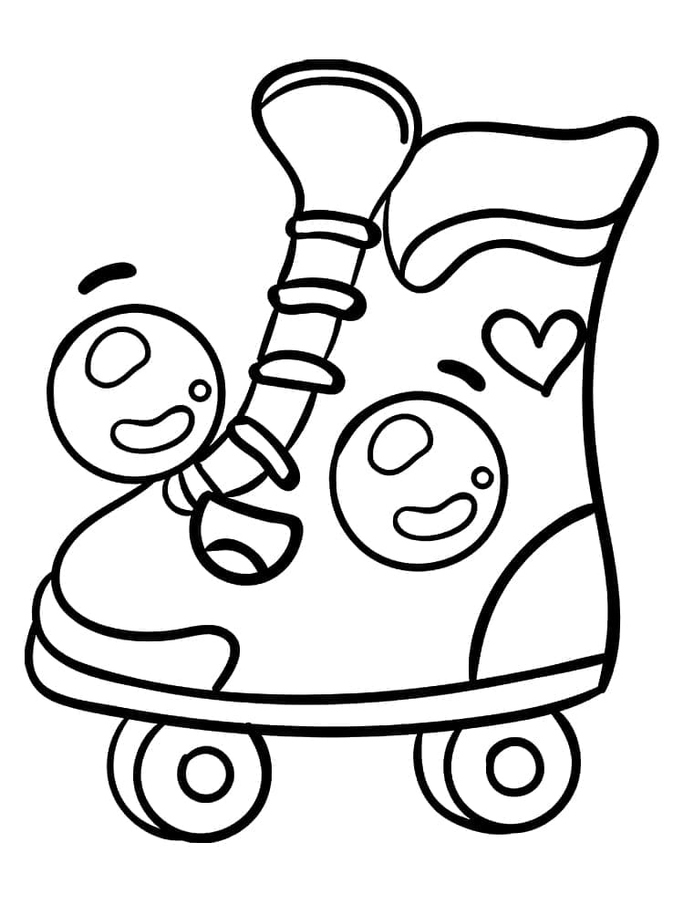 Cute Roller Skate coloring page