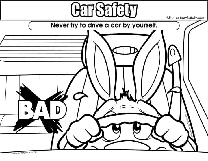 Dont Try Driving Car Safety coloring page