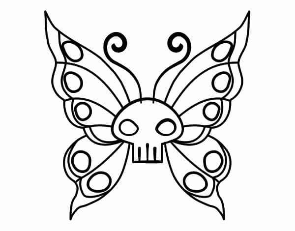Emo Butterfly coloring page