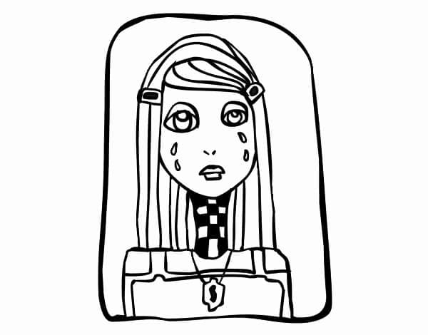 Emo Cry coloring page