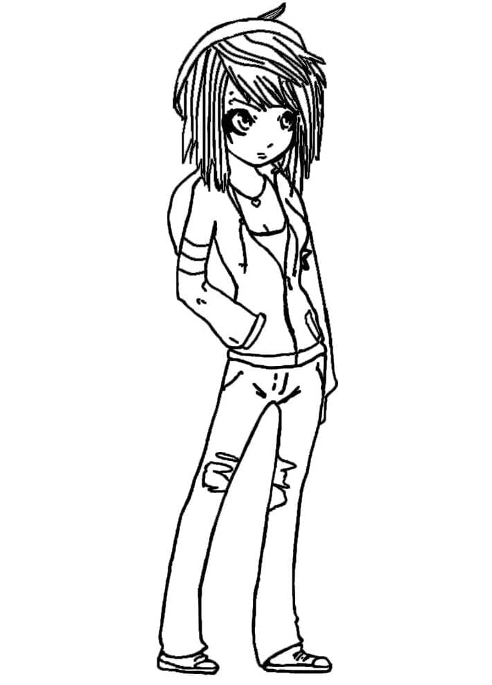 Emo Girl coloring page