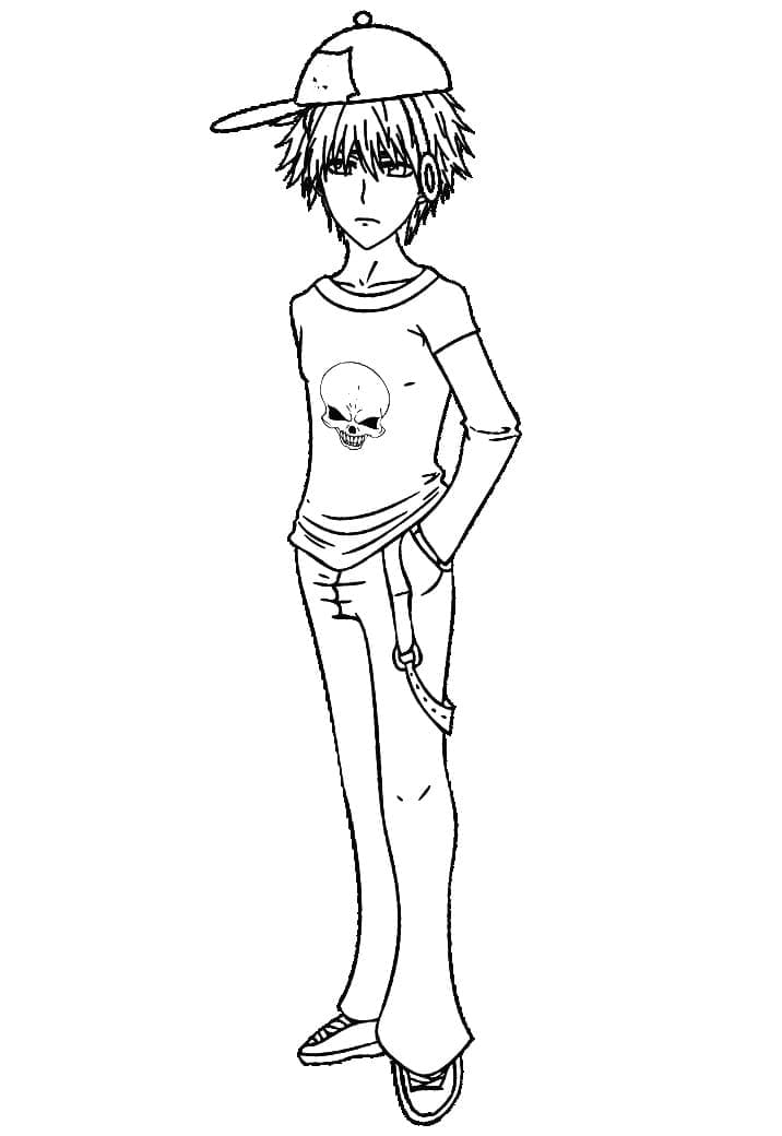 Emo Guy coloring page