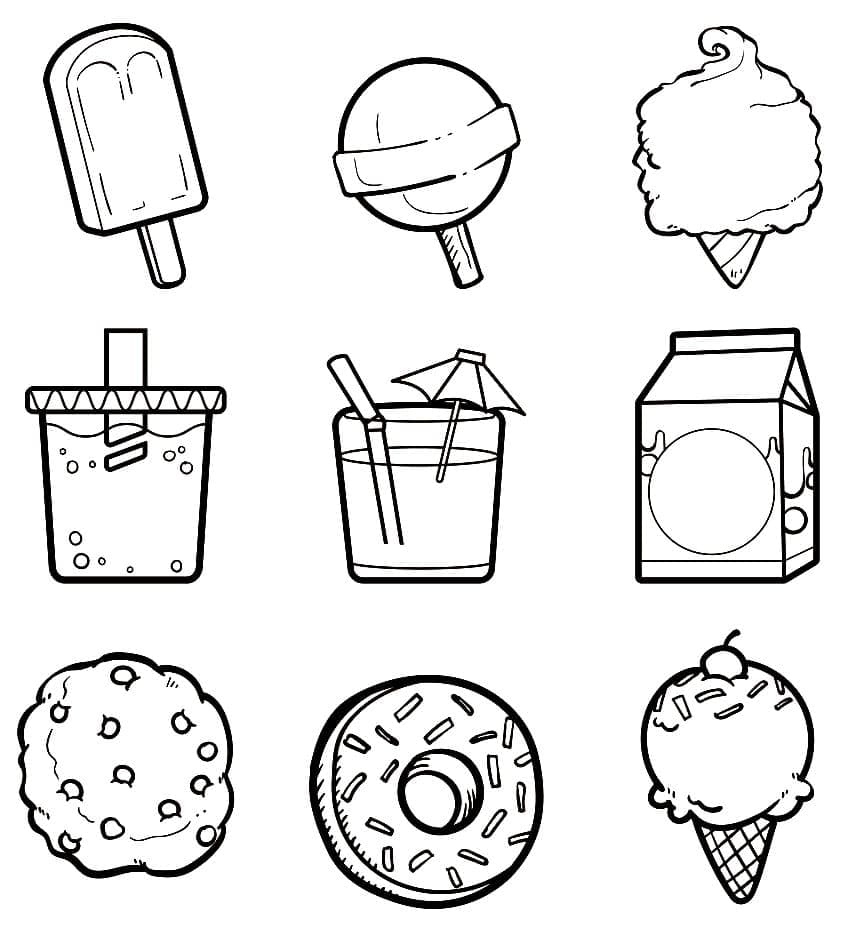 Foods Stickers coloring page