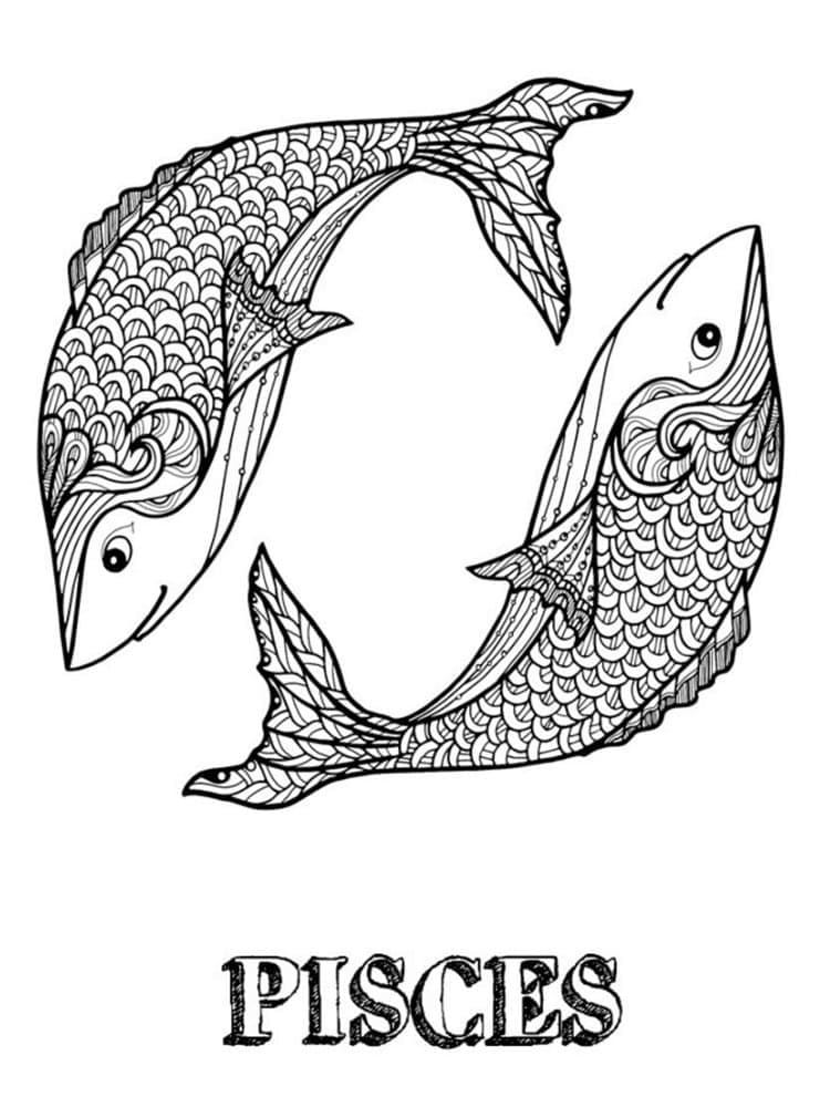 Free Pisces coloring page