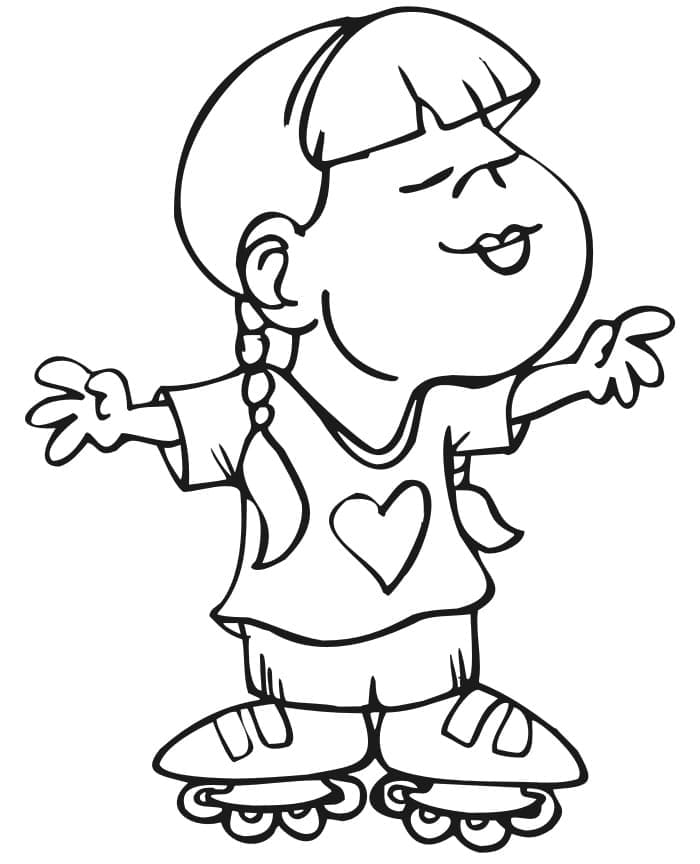 Girl on Roller Skates coloring page