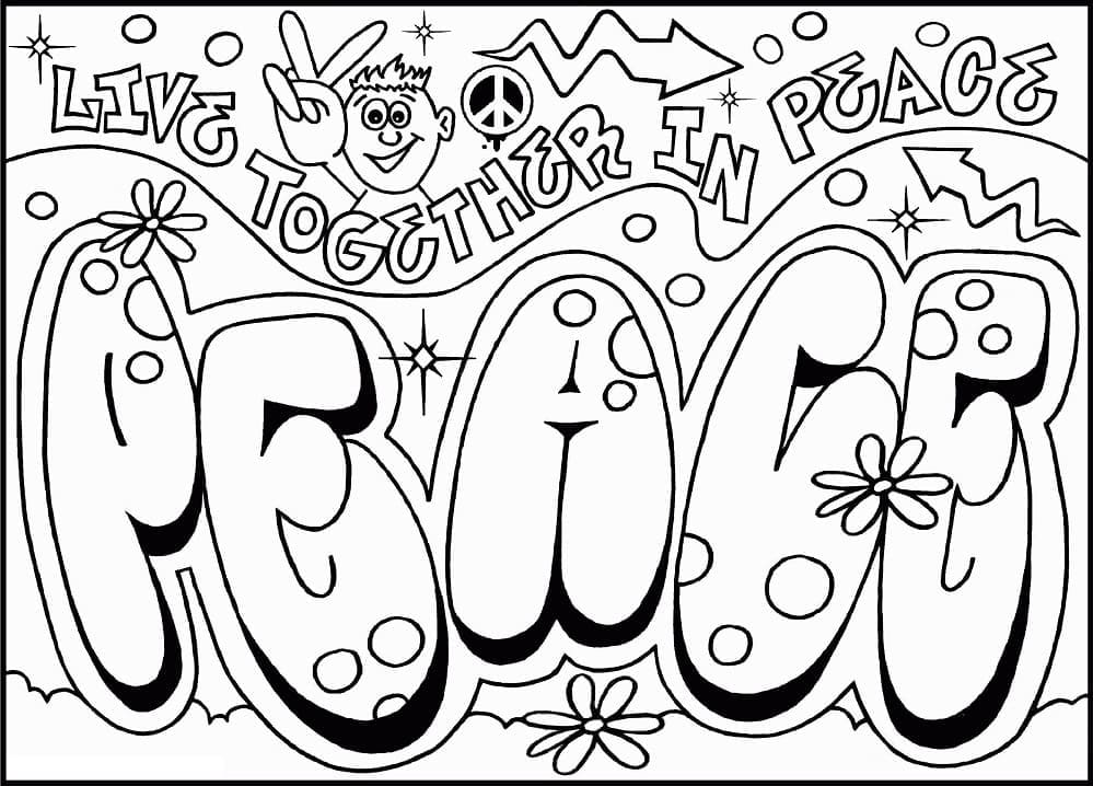 Live Together in Peace coloring page