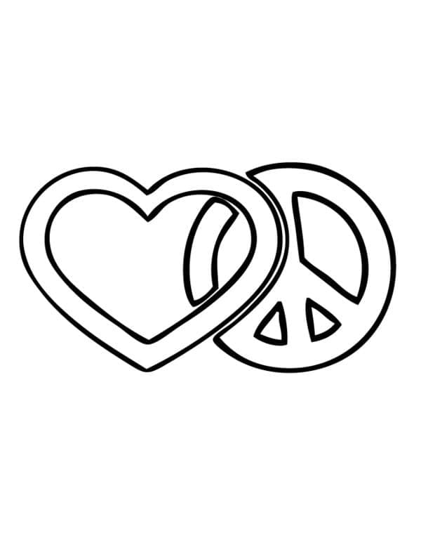 Love Peace coloring page
