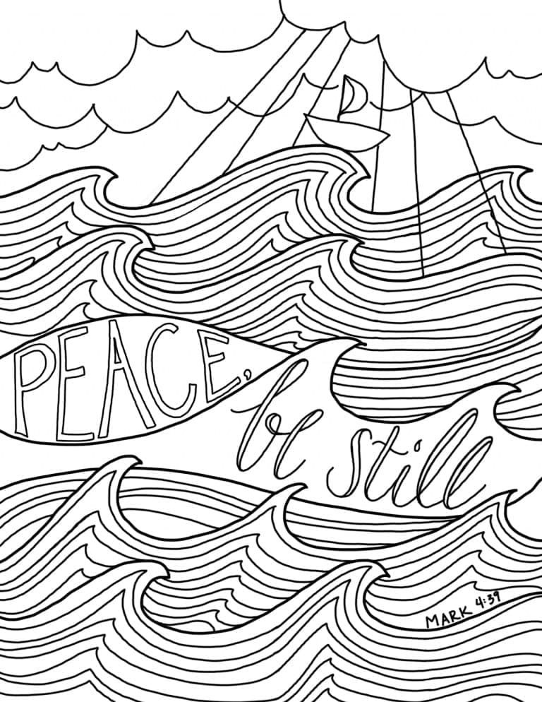 Peace Be Still Bible coloring page