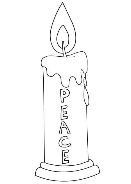 Peace Candle coloring page