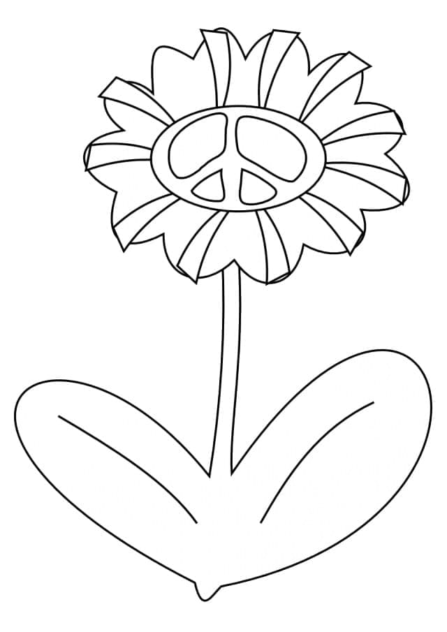 Peace Daisy coloring page