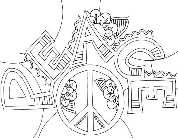 Peace Illustration coloring page