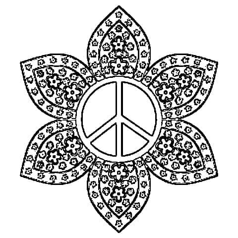 Peace Mandala coloring page