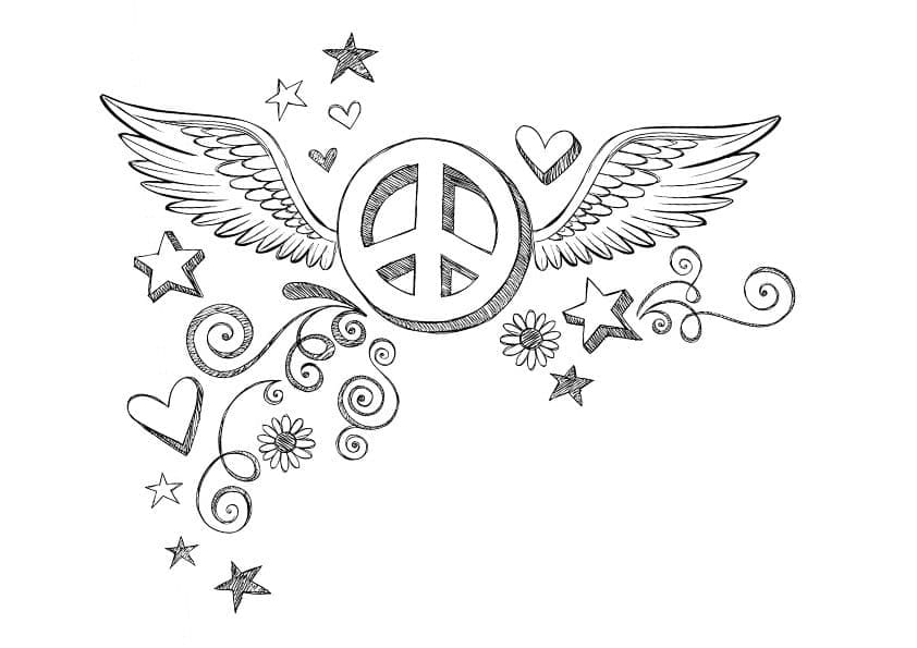 Peace Tattoo coloring page