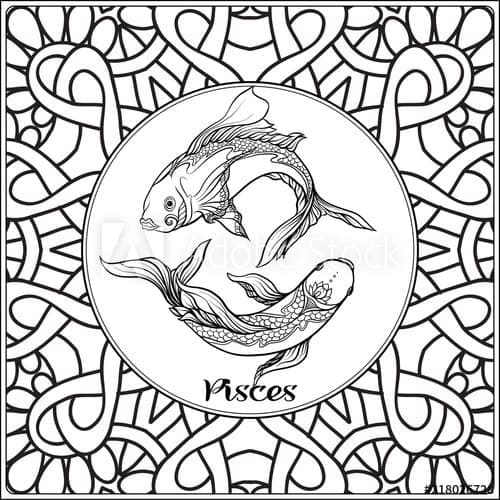 Pisces Free Printable coloring page