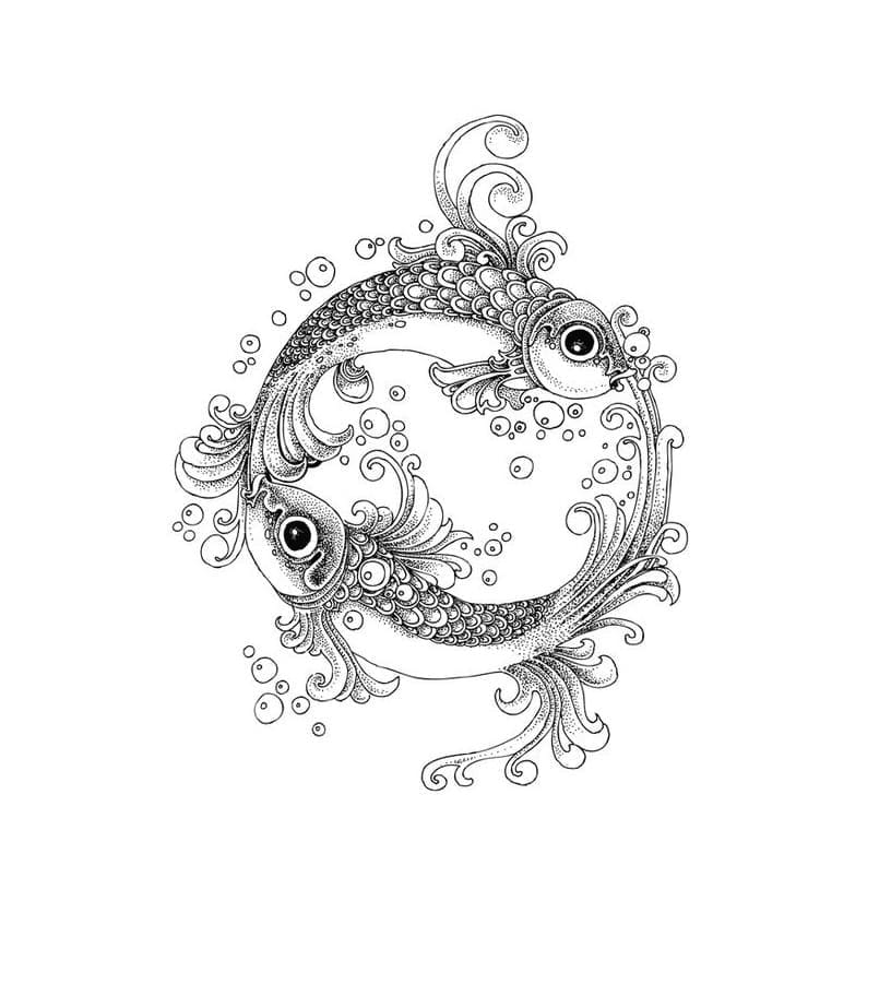 Pisces Symbol for Adult coloring page