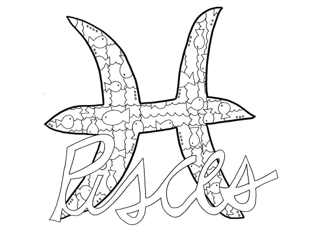 Pisces to Color coloring page