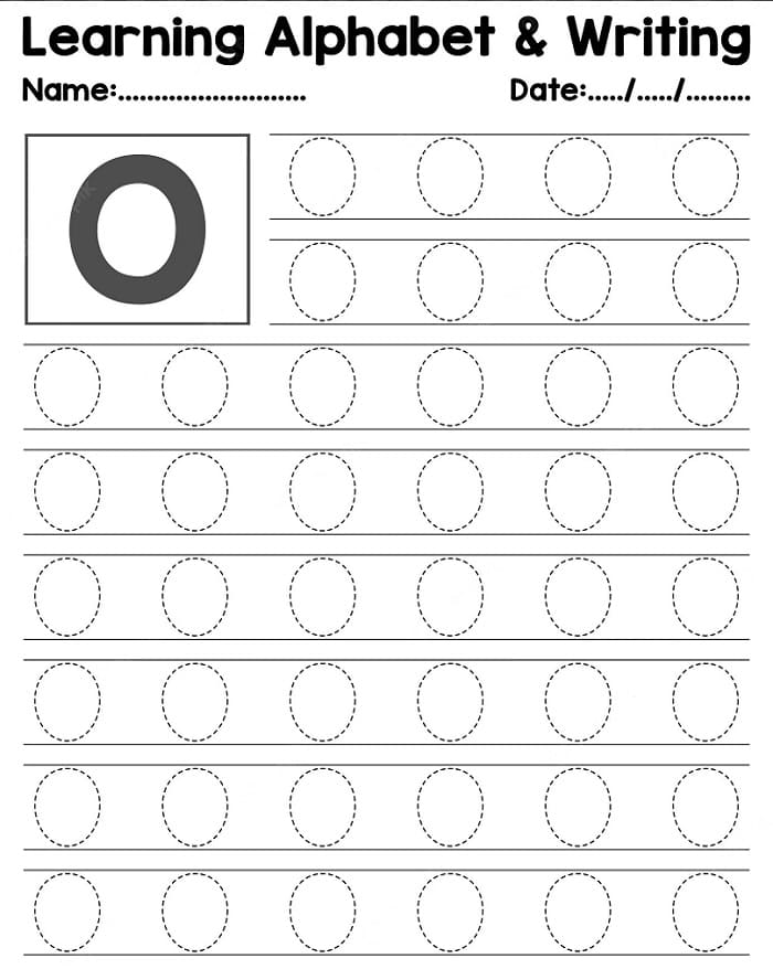 Printable Alphabet Tracing Letter O