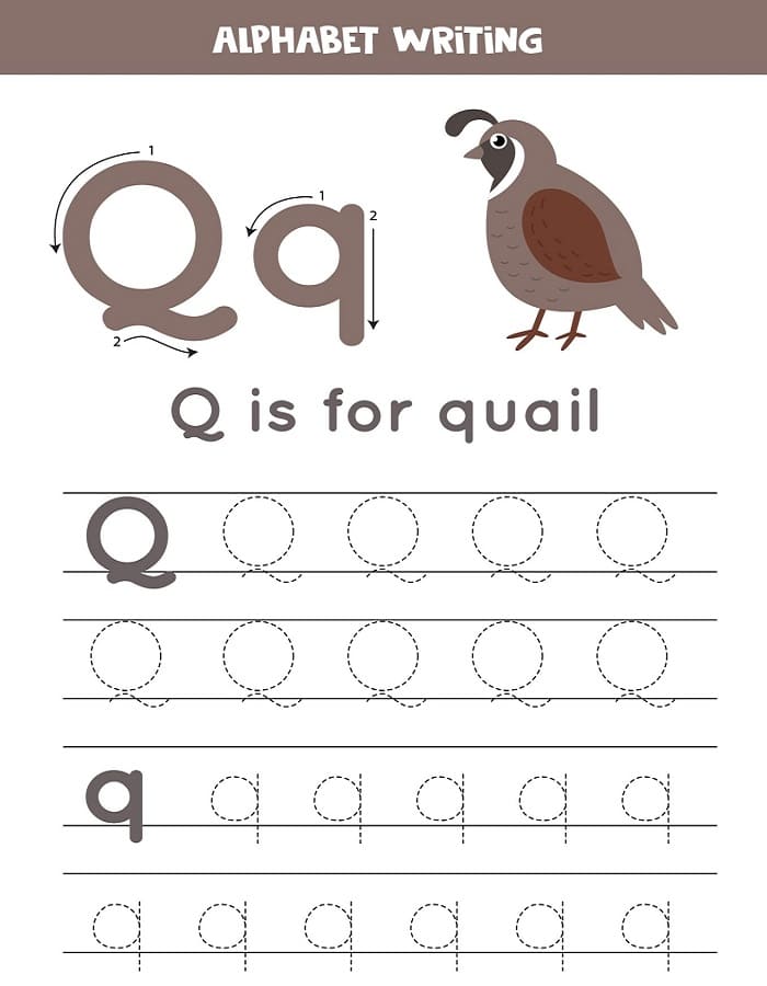 Printable Alphabet Tracing Letter Q