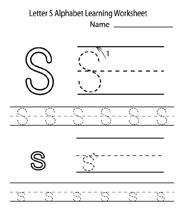 Printable Alphabet Tracing Letter S