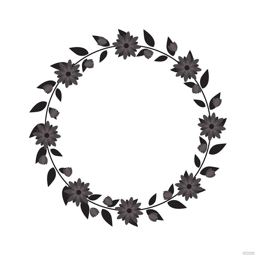 Printable Floral Wreath Template