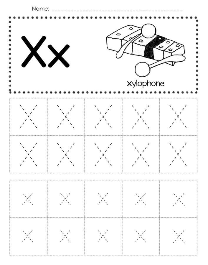 Printable Free Letter X Tracing Worksheets