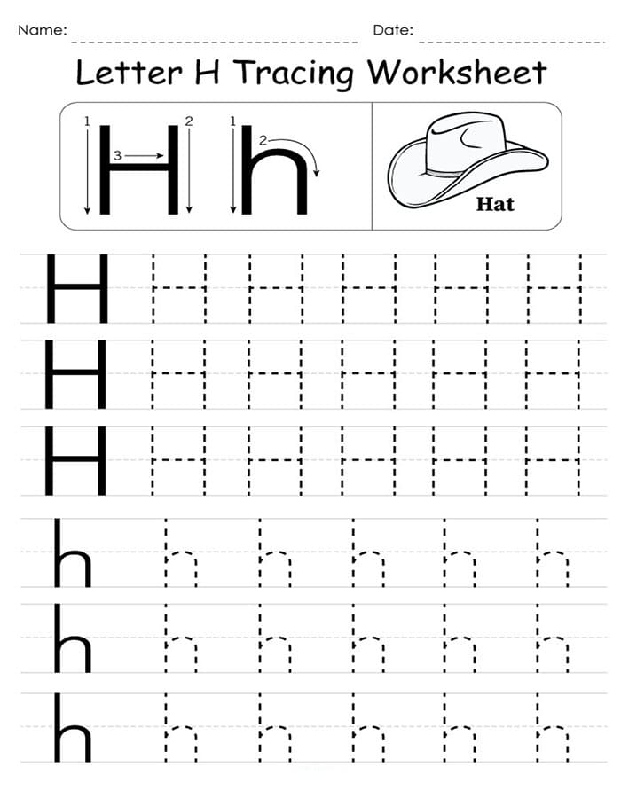 Printable H Letter Tracing