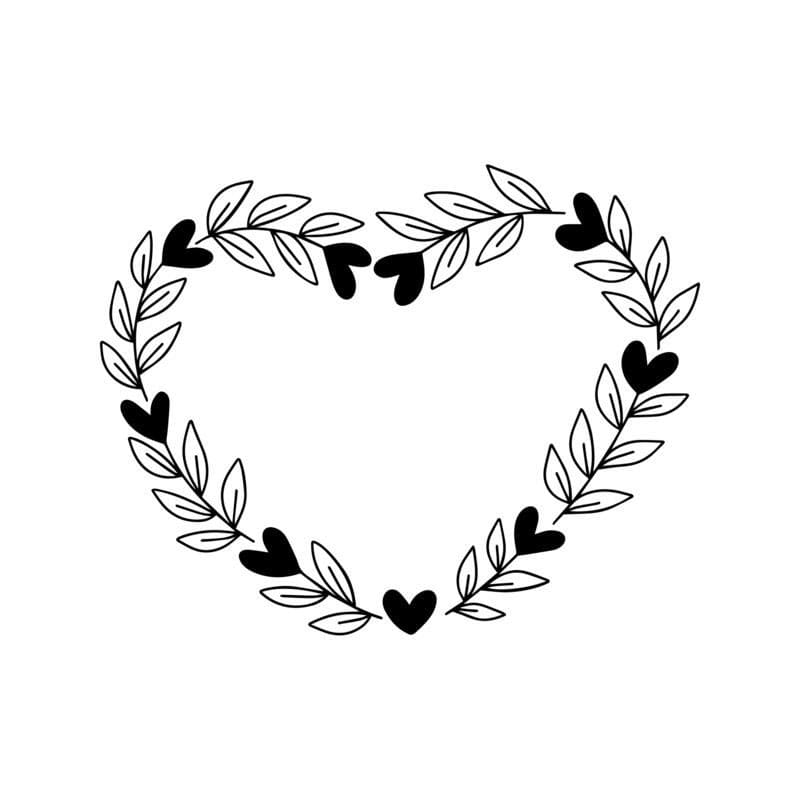 Printable Heart Wreath Template
