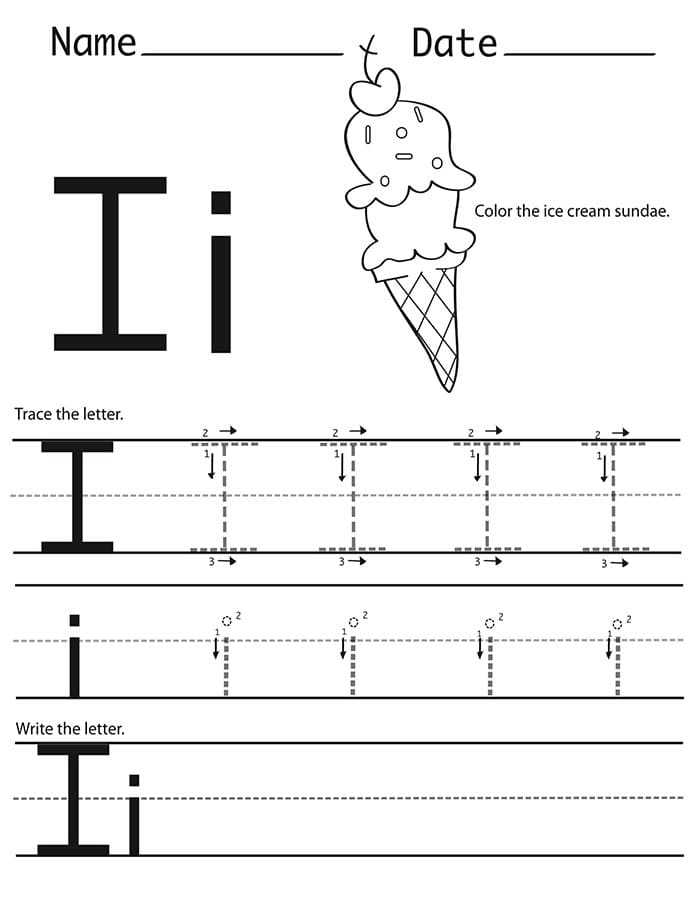 Printable I Letter Tracing