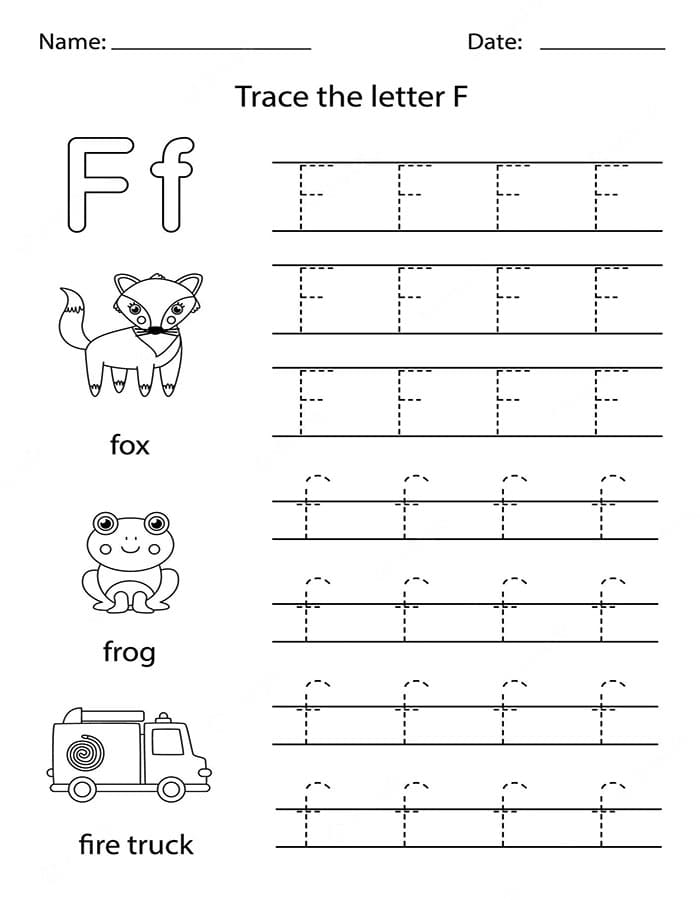 Printable Letter F Tracing Examples