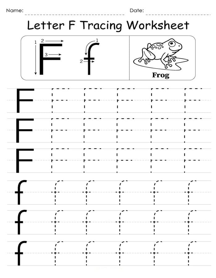 Printable Letter F Tracing Worksheets Free