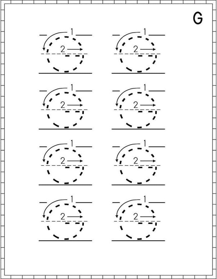 Printable Letter G Tracing Activity