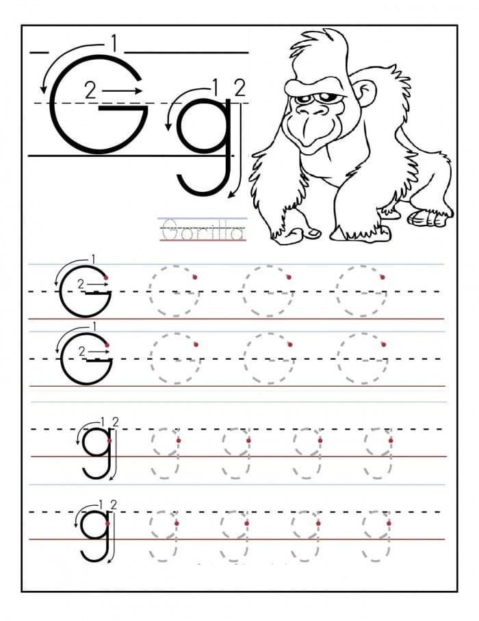 Printable Letter G Tracing And Writing