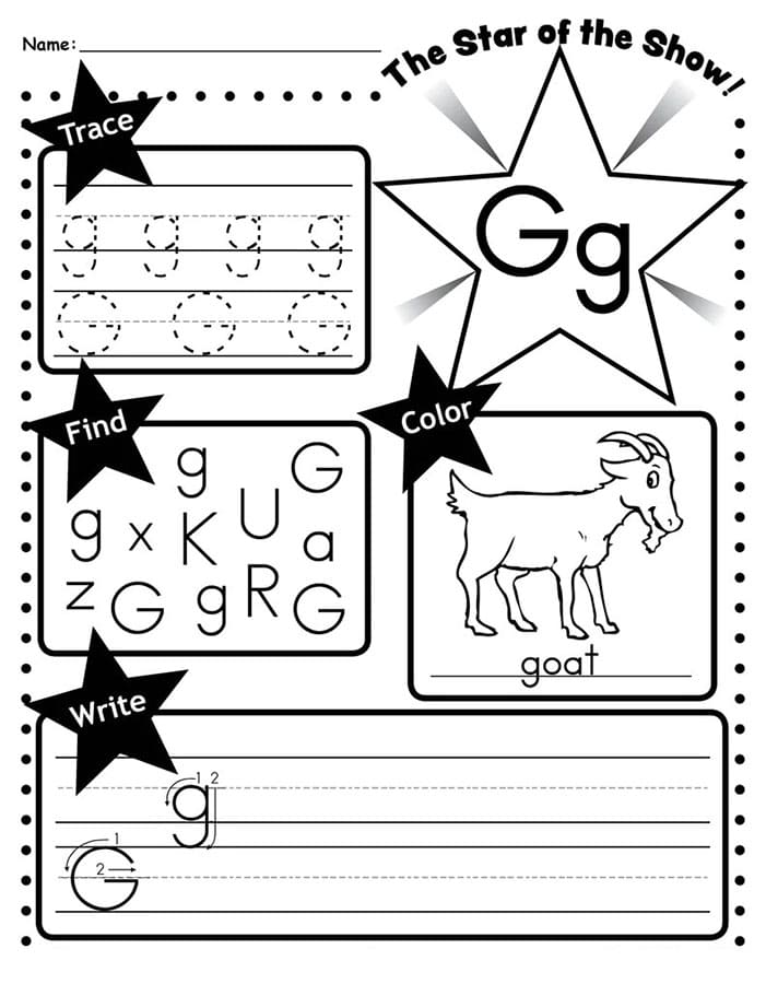 Printable Letter G Tracing Book