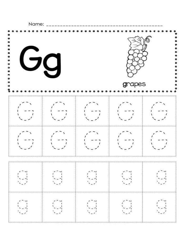 Printable Letter G Tracing Easy