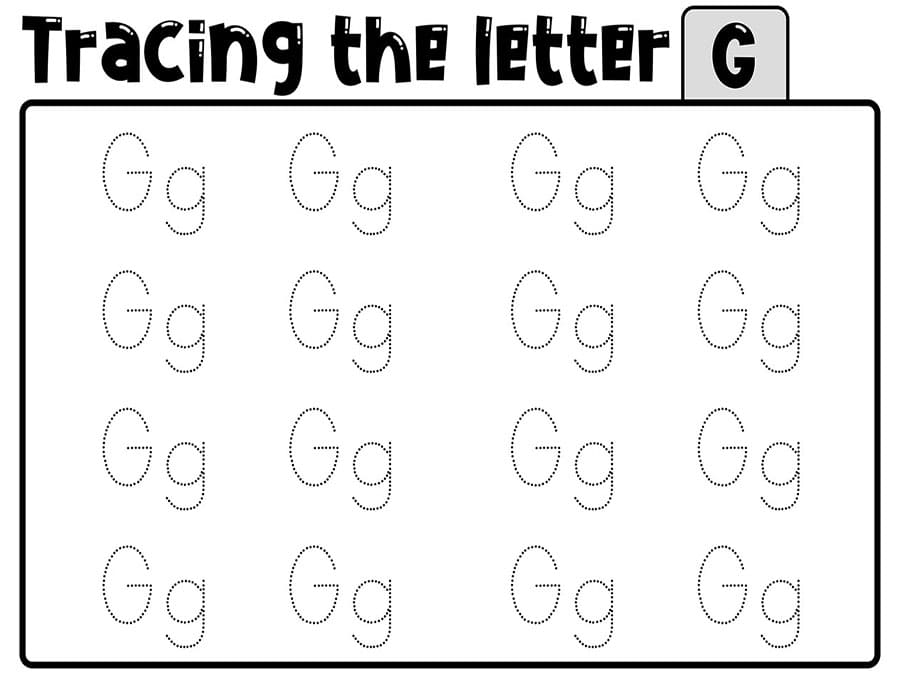 Printable Letter G Tracing Outline