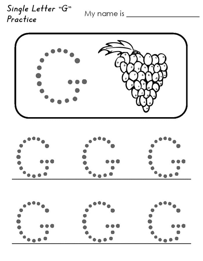 Printable Letter G Tracing Uppercase