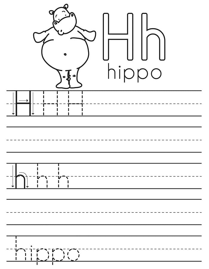Printable Letter H Tracing Activity