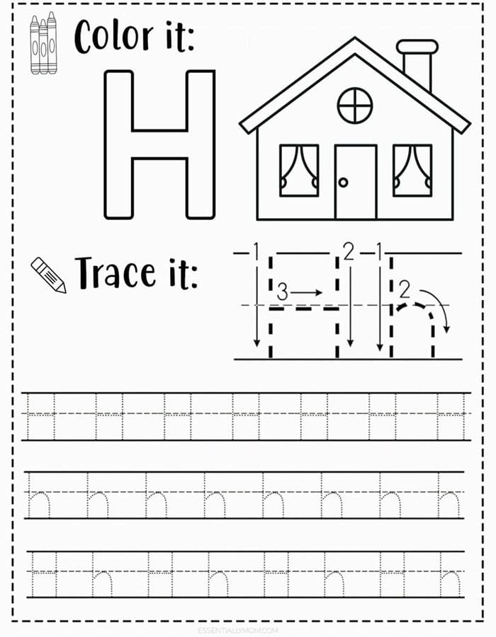 Printable Letter H Tracing Book