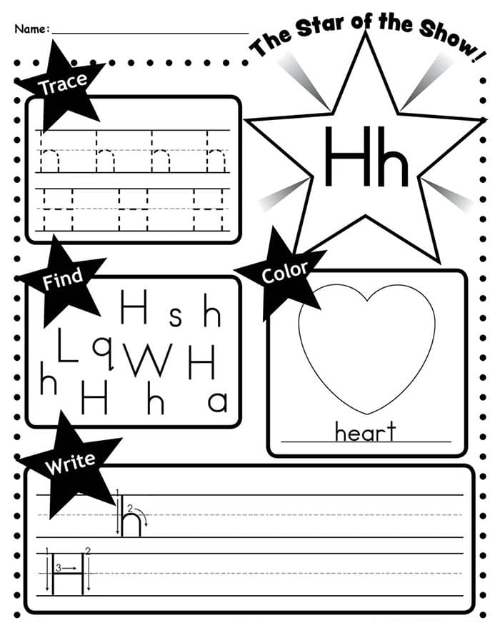 Printable Letter H Tracing Page