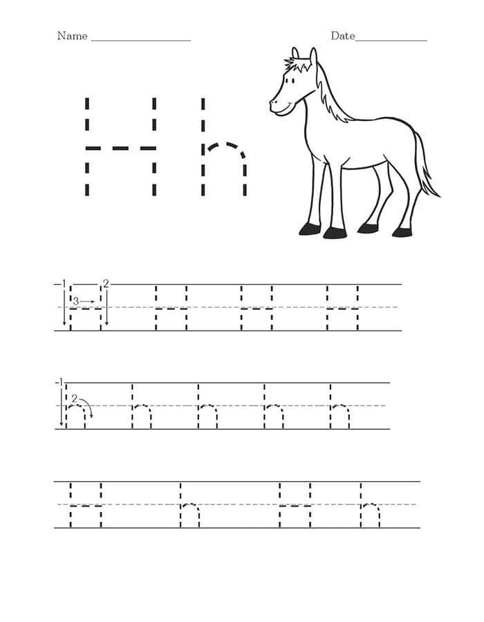 Printable Letter H Tracing Sheet