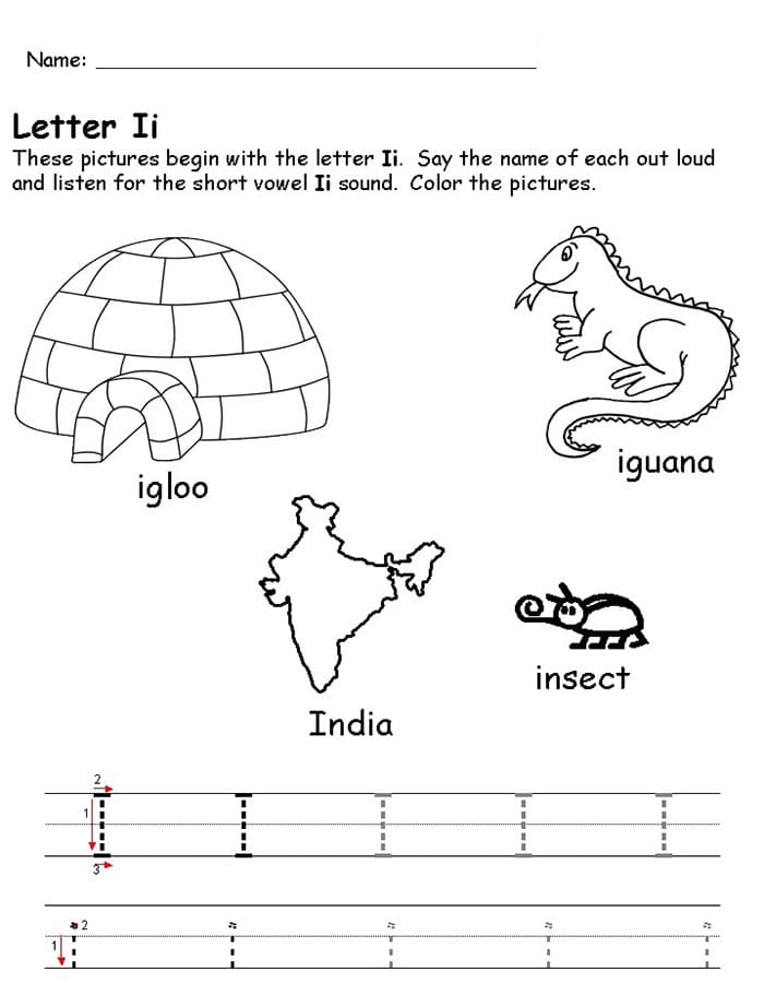 Printable Letter I Tracing For Preschool