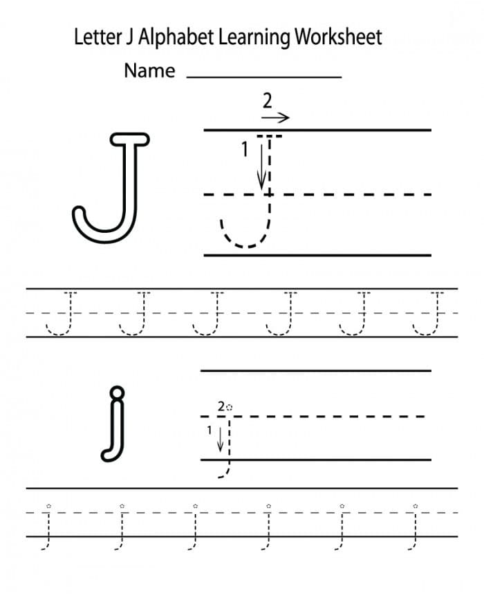 Printable Letter J For Tracing