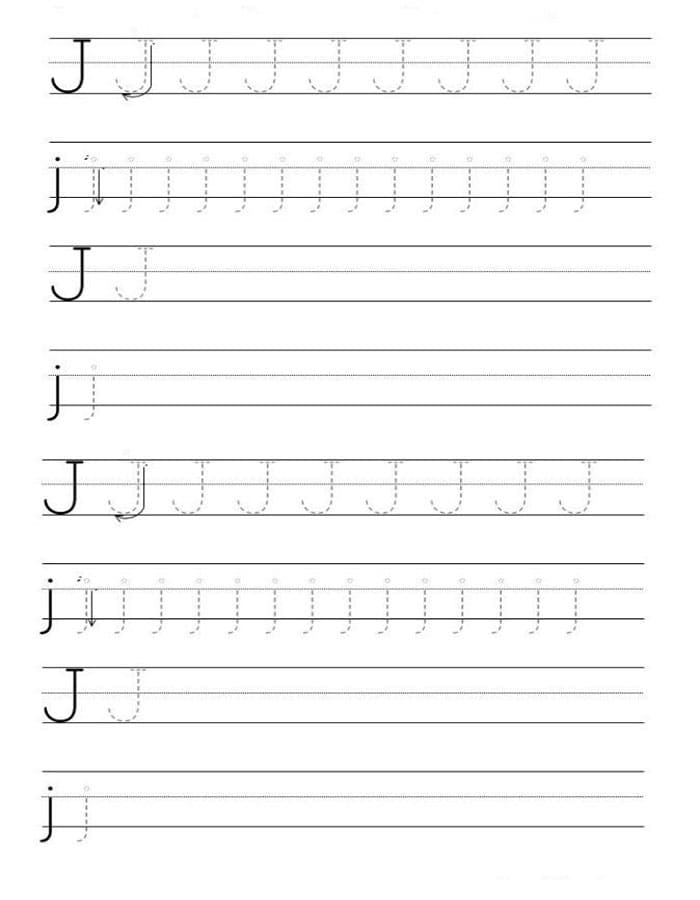 Printable Letter J Tracing And Writing