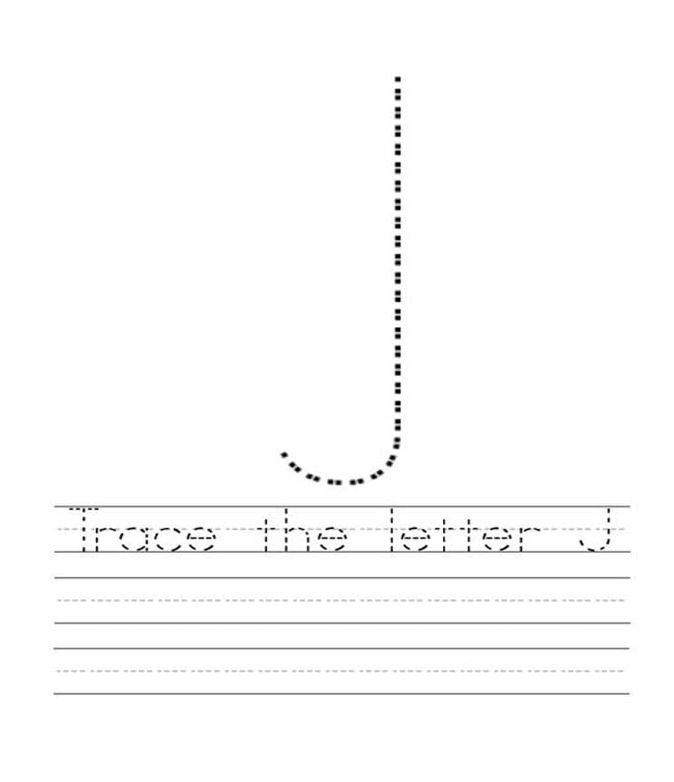 Printable Letter J Tracing Outline