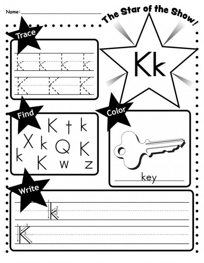 Printable Letter K For Tracing