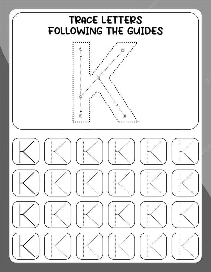 Printable Letter K Tracing Book